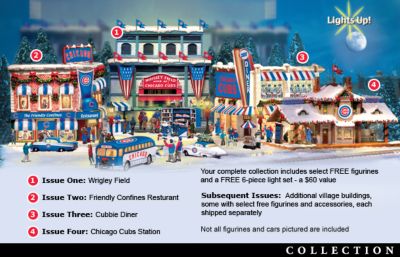 Chicago Cubs Major League Baseball Christmas Village Collection - Chicago Cubs Collectible Christmas Village Collection Brings Wrigley Field to Your Home! Limited-edition MLB Collectibles!