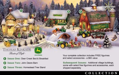 Thomas Kinkade & John Deere Creek Collectible Village Collection - Thomas Kinkade and John Deere Inspire a Village Collection Filled with the Holiday Charm of Americas Heartland! Exclusive!