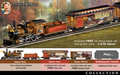 Thomas Kinkade End Of A Perfect Day Express Electric Train Collection - Thomas Kinkade Artwork Takes You on a Dream Fishing Trip Aboard an Exclusive Collectible Electric Train Set Collection!