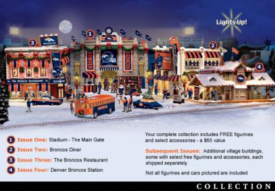 Denver Broncos Christmas Village Collection