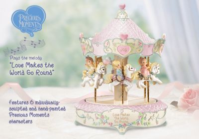 Precious Moments Love Keeps Us On Track Musical Carousel - Collectible Precious Moments&reg; Carousel Celebrates Magical Childhood Dreams with Animation and Music! First-of-a-kind!