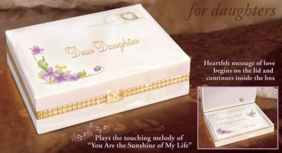 Dear Daughter Collectible Porcelain Music Box Gift For Daughter - This exclusive collectible porcelain music box for daughters from Ardleigh Elliott features: