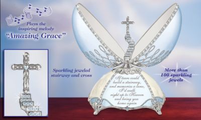 Loving Remembrance Bereavement Gift Musical Egg - Exquisite Peter Carl Faberge Style Musical Egg Embraces the Memories You Cherish - Exclusive Commemorative Treasure!
