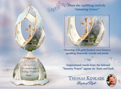 Thomas Kinkade Serenity Garden Porcelain Music Box - Thomas Kinkade Holy Cross Porcelain Music Box Celebrates Faith in a Peter Carl Faberge Style Musical Egg! An Exclusive First!