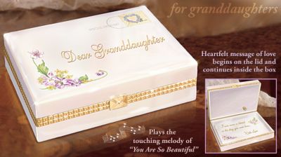 Dear Granddaughter Music Box Gift For Granddaughter - Loving Musical Gift for Granddaughters! Exclusive, Limited-Edition Collectible Porcelain Music Box!