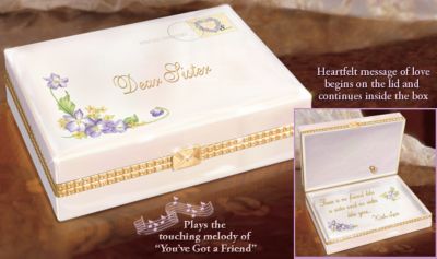 Dear Sister Gift Music Box - Thoughtful Collectible Porcelain Music Box Celebrates Sisters! An Exclusive Limited Edition, a Loving Gift for Your Sister!