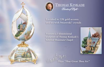 Thomas Kinkade The Mountain Chapel Inspirational Musical Egg Collectible Religious Gift - Exclusive Thomas Kinkade Inspirational Musical Egg is an Elegant Religious Collectible Rendition of a Country Church!
