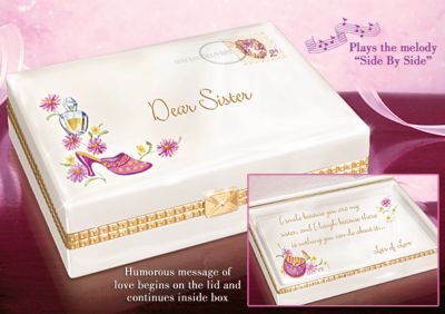 Smiles And Laughs A Gift For Sisters Porcelain Music Box - Heirloom Porcelain Music Box! Exclusive Limited-edition Keepsake Box Plays "Side by Side"! Unique Sister Gift Idea