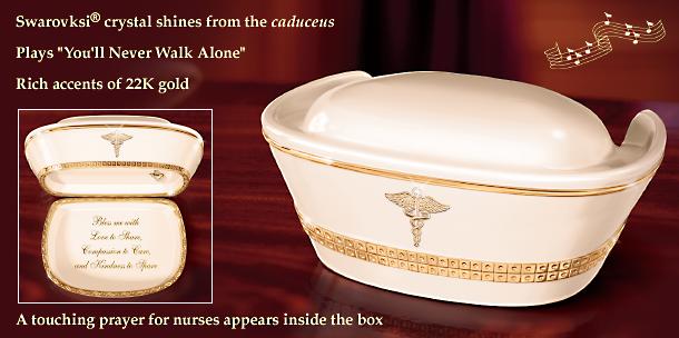 Compassion And Kindness Collectible Music Box For Nurses - Exclusive Collectible Nurse Music Box! Limited-edition Porcelain Keepsake or Nurse Gift Plays "Youll Never Walk Alone"