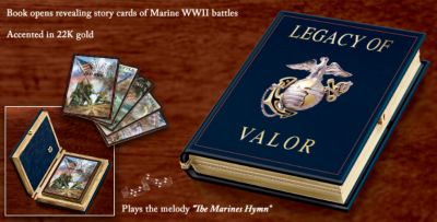 Legacy Of Valor Marine Tribute Music Box: USMC Gift - Exclusive Book-shaped Marine Tribute Music Box Is a Meaningful Marine Keepsake that Commemorates the Bravery of WWII Heroes!