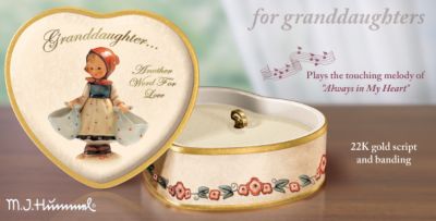 <i>M.I. Hummel</i>&reg; Precious Granddaughter Collectible Porcelain Music Box Gift - Exclusive <i>M.I. Hummel</i>&reg; Music Box is a Loving Treat for Your Granddaughter! 22K-Gold Accents, Flower Pattern, More!