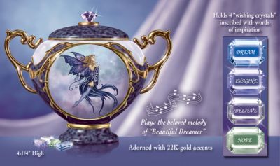 Crystal Fairy Dreams Fantasy Art Music Box - Exclusive! Fairy Fantasy Art Music Box with Wishing Crystals! Purple Fairy Collectible Features the Work of Artist Amy Brown!