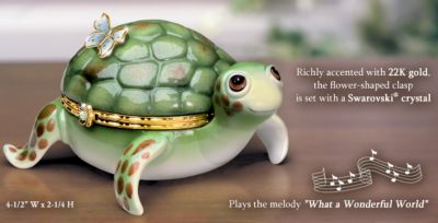 Little Charmer Limoges Style Collectible Turtle Music Box: Turtle Lover Gift - Collectible Limoges-style Music Box Gift Captures the Delightful Appeal of Baby Turtles! Exclusive Market First!
