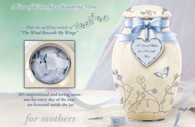 A Year of Wishes For A Wonderful Mom Porcelain Musical Ginger Jar: Gift For Mom - Ginger Jar for Mother Is an Elegant Music Box and a Collectible Porcelain Ginger Jar Filled with 365 Heartfelt Wishes!