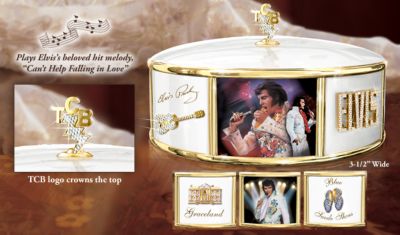 King Of Rock N Roll Music Box: Elvis Presley Collectible - Elvis Presley&reg; Collectible Music Box Dazzles With Rock and Roll Charm! Exclusive Artist Nate Giorgio Elvis&reg; Art!