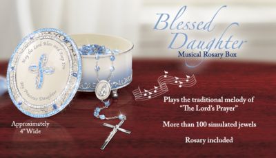 Blessed Daughter Musical Rosary Box With Rosary: Christian Gift For Daughters - First-Ever Rosary and Musical Rosary Box for Daughter Is a Shining Tribute to Faith! Exclusive Christian Gift for Daughters!
