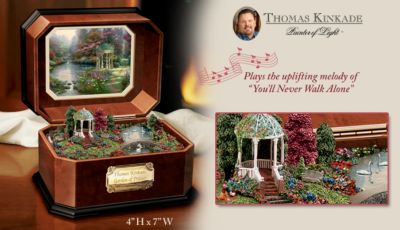 Thomas Kinkade Garden Of Prayer Collectible Wooden Music Box - Exclusive Collectible Thomas Kinkade Music Box has Inspirational Two- and Three-dimensional "Garden of Prayer" Artwork!