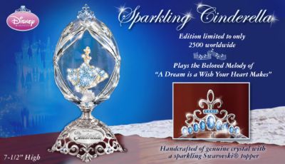 Disney Sparkling Cinderella Crystal Egg-Shape Music Box - Disney Cinderella Musical in Brilliant Crystal! Peter Carl Faberge-Style Musical Egg in an Edition Limited to 2,500!