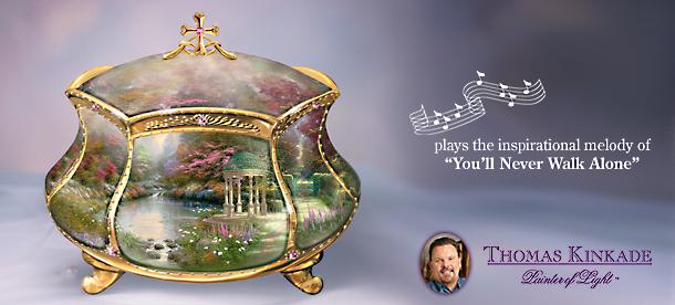 Thomas Kinkade Garden of Prayer Faith Music Box - Exclusive Religious Music Box a Thomas Kinkade First! Holds Your Prayers Inside, Creating a Unique Religious Inspirational Gift!