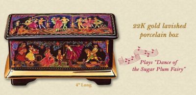 The Nutcracker Russian Ballet Collectible Music Box - Exclusive Collectible Nutcracker Music Box Pays Tribute to Russian Masters of Ballet and Art! By Artist Natalia Zaitseva!
