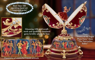 Clara And The Nutcracker Musical Egg - Peter Carl Faberge-style Musical Egg Celebrates a Holiday Classic with the Combined Splendor of Three Artistic Legacies!
