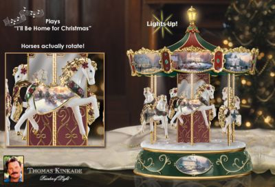 Thomas Kinkade Victorian Christmas Carousel - Thomas Kinkade Musical Carousel Celebrates the Joys of the Christmas Season with Light, Sound and Motion! Exclusive First!