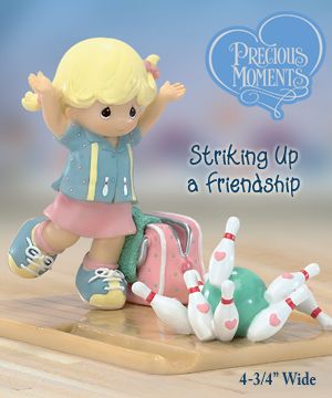 The Hamilton Collection Precious Moments Striking Up A Friendship Collectible Bowling Figurine