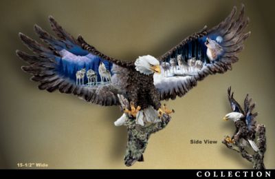 Click here to buy Sovereign Spirits American Bald Eagle Wall Decor Wolf Art... by The Bradford Exchange.