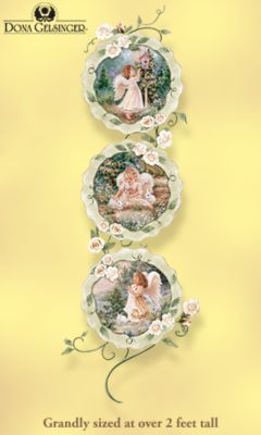 The Bradford Exchange Dona Gelsinger Blossoms Of Love Angel And Floral Art Wall Decor Plate Collection