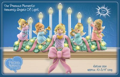 Precious Moments Heavenly Angels Of Light Illuminated Angel Figurine - Collectible Precious Moments&reg; Angel Figurine Display Basks You in a Heavenly Glow! Decorative Holiday Mantel Display!