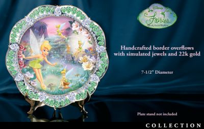 Disney Tinker Bell Jewels Of Never Land Collector Plate Collection - Disney Tinker Bell Collector Plate Collection Inspires You to Believe! Sparkling with Simulated Gems and 22K Gold Accents!