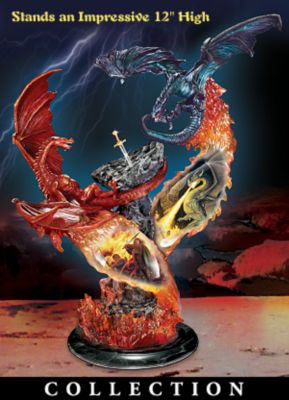 The Bradford Exchange Vengeance And Wrath Fantasy Art Double Dragon Figurine Collection