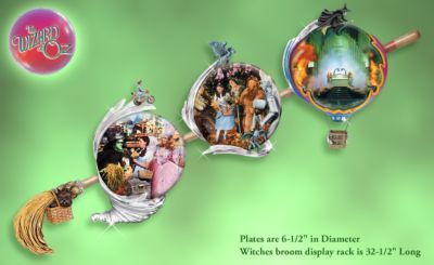 Wizard Of Oz Collector Plate Collection: Swept Away To Oz - Exclusive! Wizard of Oz Collector Plate Collection Whisks You Off to Collectors Paradise! With Witchs Broom Display!