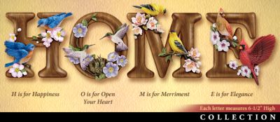 Wings Of Home Songbird Themed Letter Wall Decor Collection - Songbird Wall Decor Captures the Meaning of "HOME"! Market First Exclusive Collection Makes the Ultimate Bird Lover Gift!