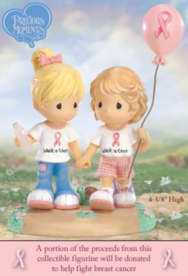 The Hamilton Collection Precious Moments Friends For Life Breast Cancer Awareness Figurine