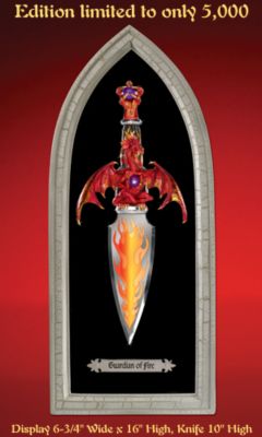 The Hamilton Collection Guardian Of Fire Dragon Fantasy Art Knife Wall Decor