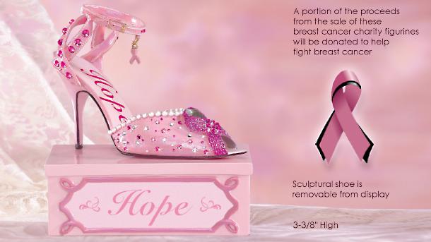 Click here to buy Breast Cancer Charity Collectible Shoe Figurine by The Hamilton Collection.