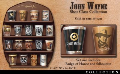 Click here to buy Commemorative John Wayne Shot Glass Memorabilia Collection by The Bradford Exchange.
