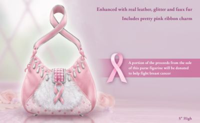 Hope Collectible Breast Cancer Charity Sculptural Purse Figurine - Exclusive Breast Cancer Charity Sculptural Purse is a Gift of Hope for a Cure by Helping Support Breast Cancer Awareness!
