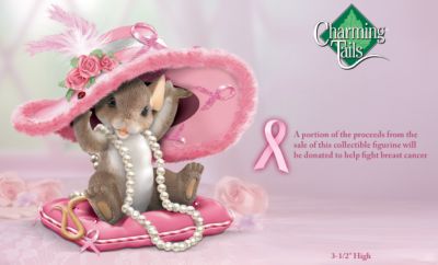 Charming Tails Collectible Hats Off To A Cure Breast Cancer Awareness Figurine Gift - Exclusive Collectible Charming Tails Figurine! Limited-edition Breast Cancer Awareness Gift Benefiting Breast Cancer Charity