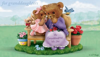My Granddaughter, My Joy Collectible Teddy Bear Figurine Gift For Granddaughters - Collectible Teddy Bear Figurine Celebrates the Loving Gift of Granddaughters in a Heartfelt Scene! Exclusive Gift Idea