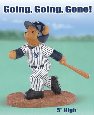 The Hamilton Collection Going, Going, Gone!: New York Yankees Collectible Teddy Bear Figurine