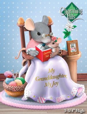 The Hamilton Collection Charming Tails My Granddaughter, My Joy Collectible Mouse Figurine