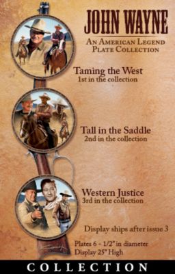 The Bradford Exchange John Wayne: An American Icon Porcelain Plate Collection With Replica Rifle Display
