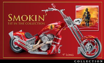 Firefighter Tribute Chopper Motorcycle Figurine Collection: Wheels Of Courage - Firefighter Tribute Motorcycle Figurine Collection! Hand-Cast Details and Inspiring Portraits by Artist Mark Manwaring!