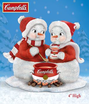 The Hamilton Collection Campbell's Soup Collectible Snowman Figurine: A Blizzard Of Holiday Taste