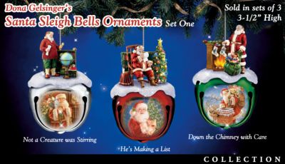 Dona Gelsinger's Santa Sleigh Bells Ornament Collection: Sets Of Three