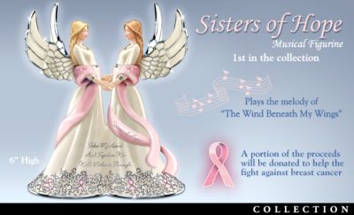 Click here to buy Breast Cancer Support Heirloom Porcelain Musical Figurine... by The Bradford Exchange.