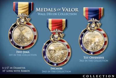 Medals of Valor! USMC Wall Decoration Collection Pays Tribute to Leathernecks in Combat!