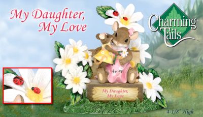 Charming Tails My Daughter, My Love Mother-Daughter Figurine: Mother-Daughter Gift - The Perfect Mother-Daughter Figurine! Exclusive Charming Tails&reg; Figurine Warms Hearts with Sweet Kisses and More!